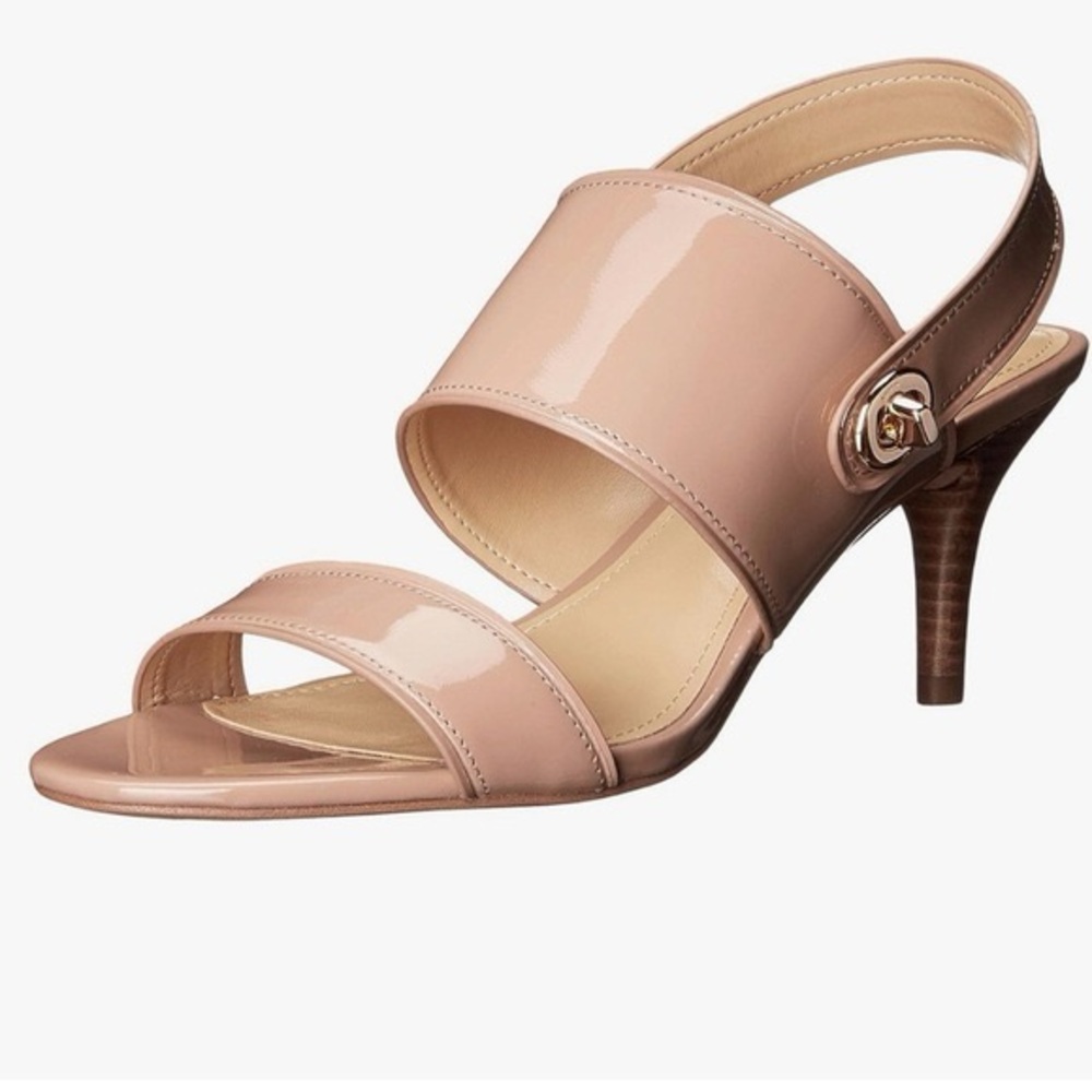 Coach Women's Marla Patent Slingback Sandal in the Size 7.5M in Blush/Nude